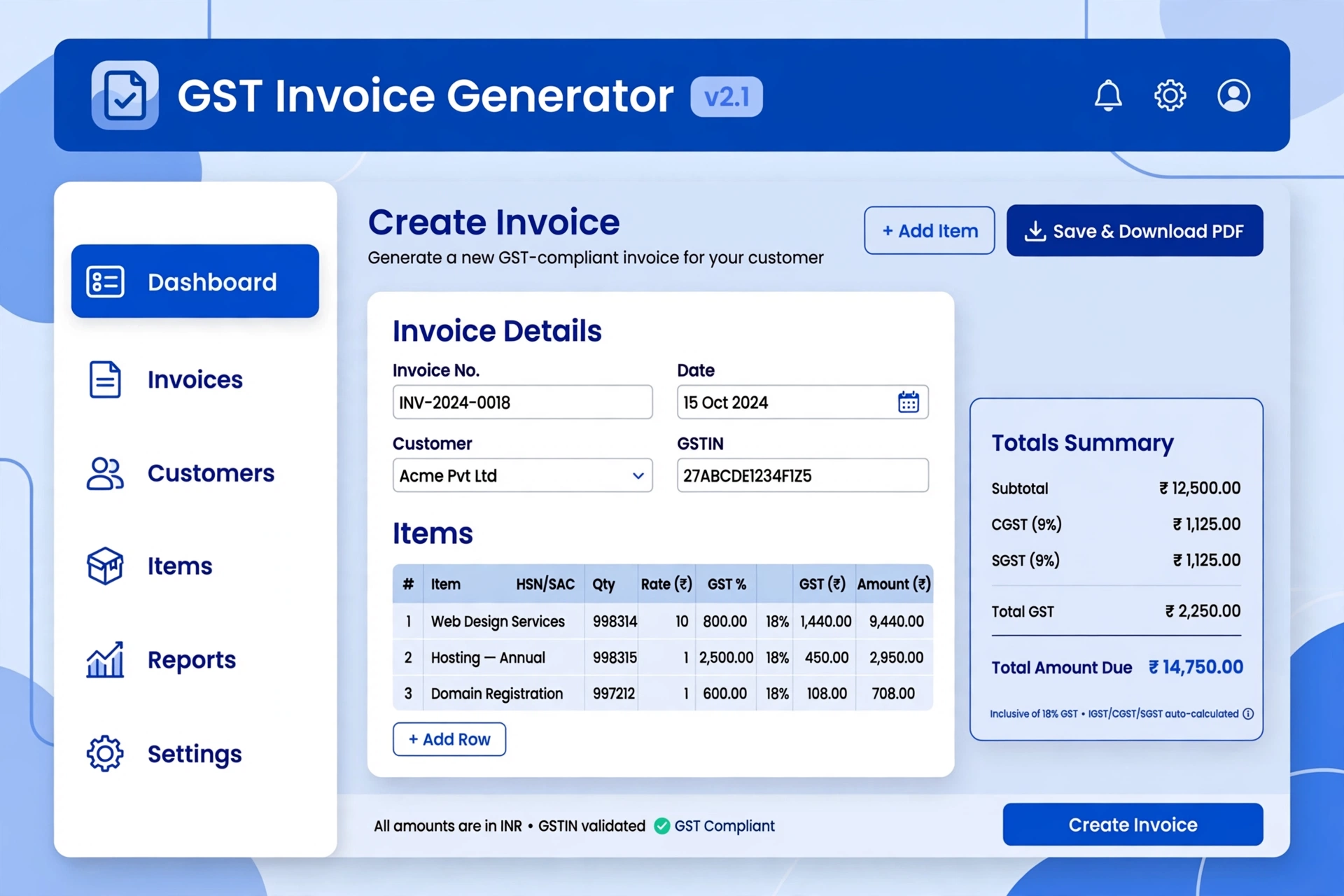 GST Invoice Generator — PHP Billing System for Indian Businesses