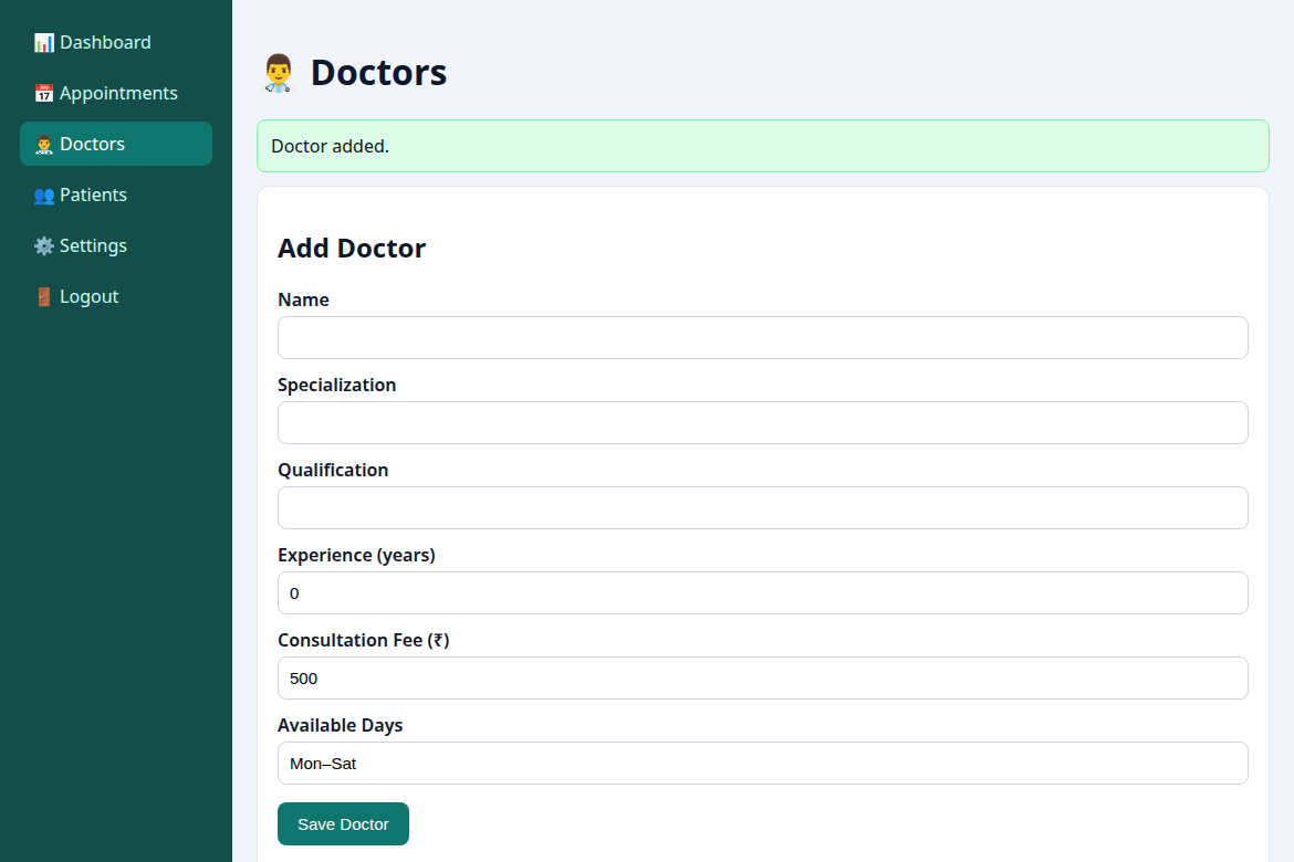 Doctor management β add and edit doctors