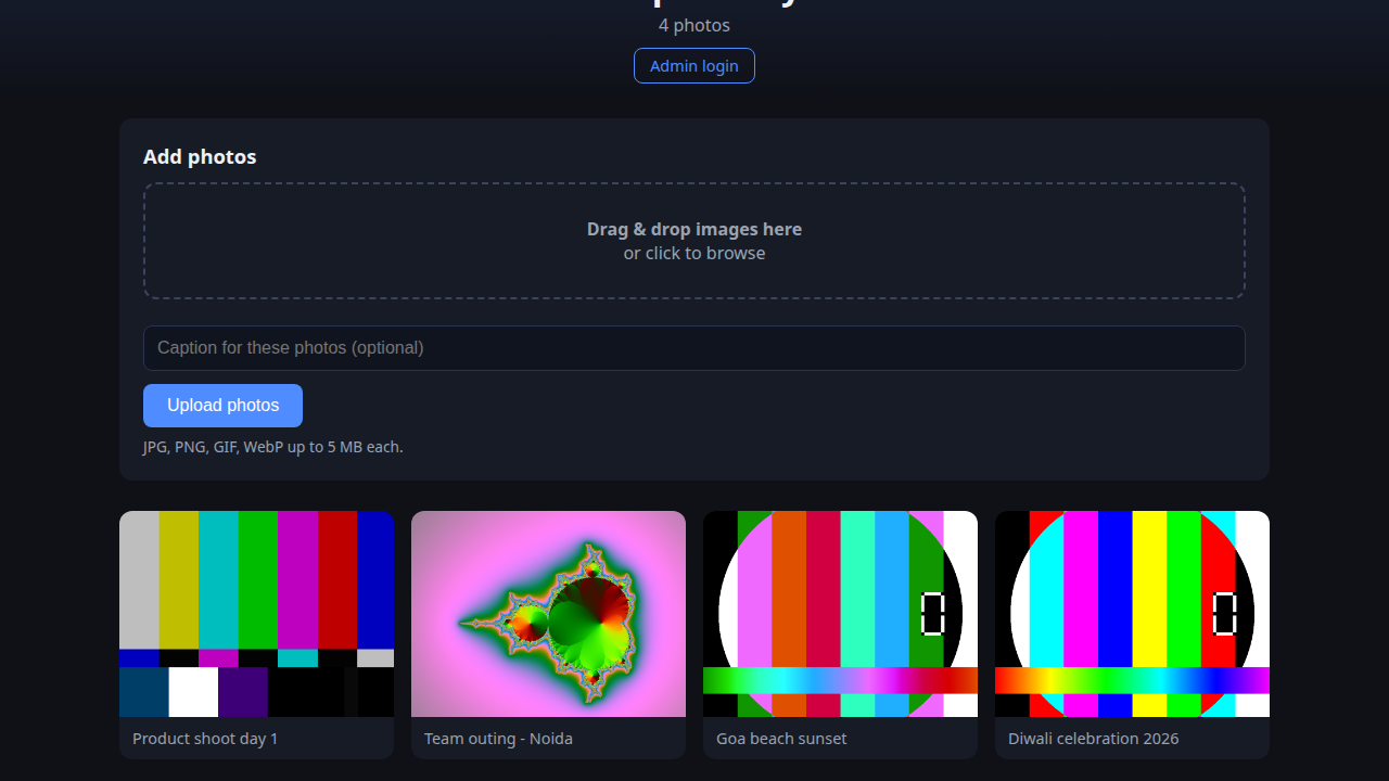 SnapGallery — PHP Image Gallery with Lightbox, Upload & Admin